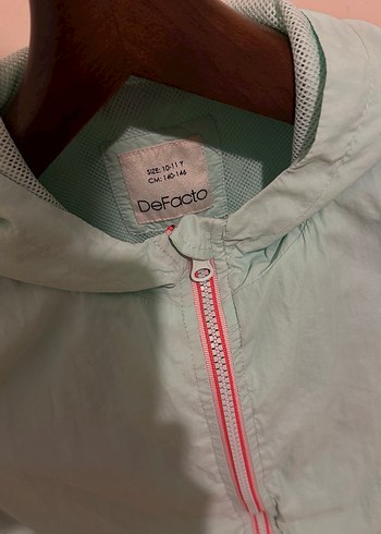 Kız Çocuk Yeşil Pamuklu Fermuarlı Yağmurluk - Görsel 7