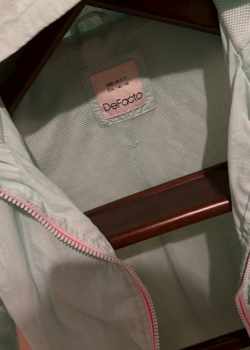 Kız Çocuk Yeşil Pamuklu Fermuarlı Yağmurluk - Görsel 3