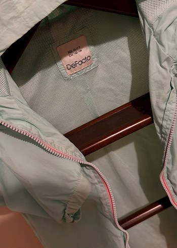 Kız Çocuk Yeşil Pamuklu Fermuarlı Yağmurluk - Görsel 4