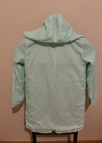 Kız Çocuk Yeşil Pamuklu Fermuarlı Yağmurluk - Görsel 9