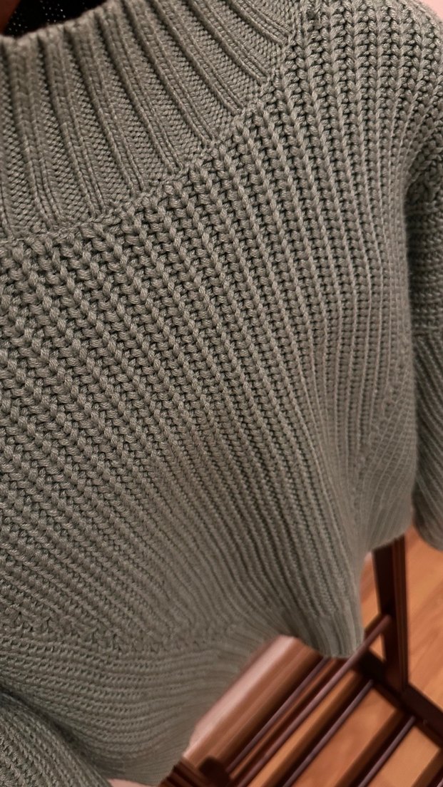 Yeşil Yüksek Yakalı Örgü Kadın Kazak - Görsel 2