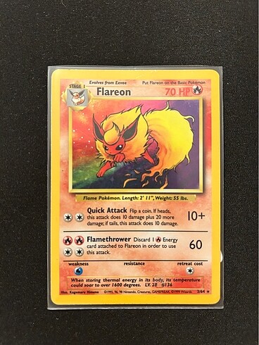 Flareon - Pokemon Kartı Holo (misprint)