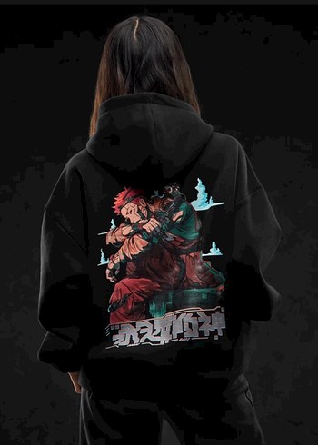 Rock Punk Unisex Baskılı Siyah Sweatshirt - Görsel 3