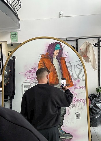 Siyah Baskılı Oversize Erkek Sweatshirt - Görsel 2