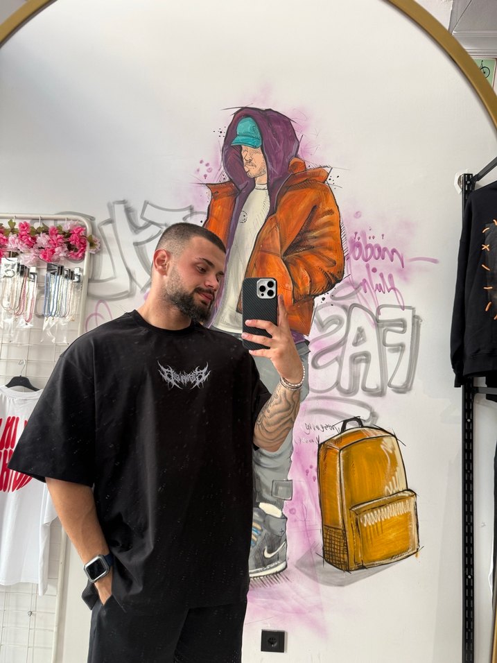 Sırt baskılı oversize t-shirt - Görsel 2