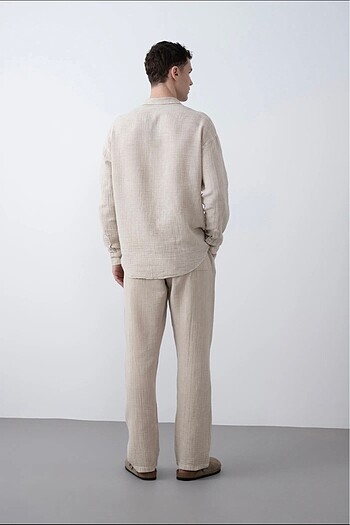 Muslin kumaş pantolon - Görsel 3