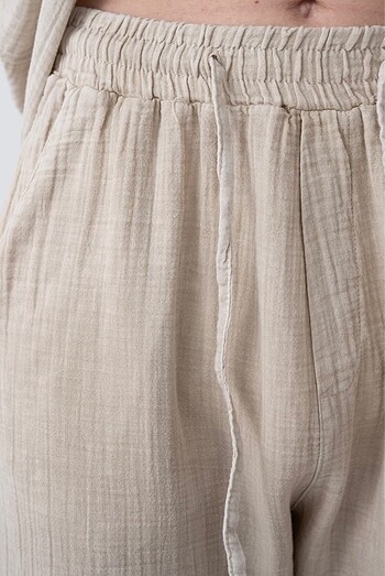 Muslin kumaş pantolon - Görsel 4