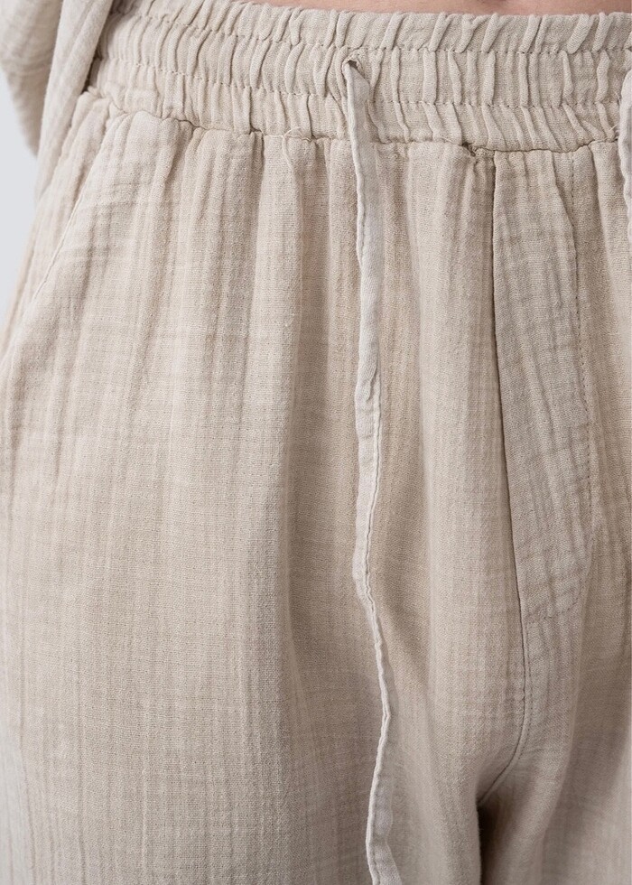 Muslin kumaş pantolon - Görsel 4