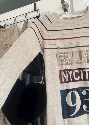 Gri Baskılı Triko Hamile Elbisesi - Görsel 3