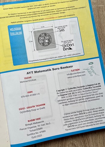 Üç Dört Beş AYT Matematik Soru Bankası - Görsel 3