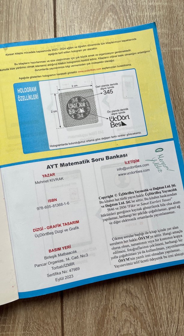 Üç Dört Beş AYT Matematik Soru Bankası - Görsel 3