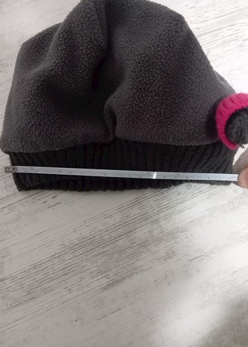 Kadın Gri Polar Bere Velcro Detaylıcocuk sapkasi - Görsel 4