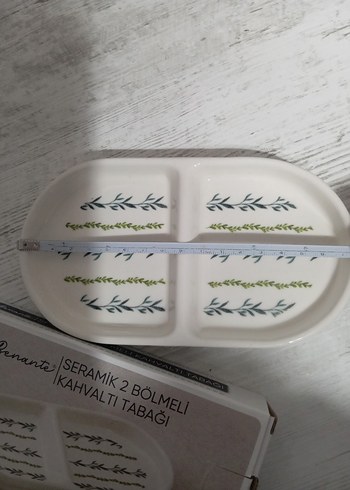 Seramik 2 Bölmeli Kahvaltı Tabağı Yeşil - Görsel 5