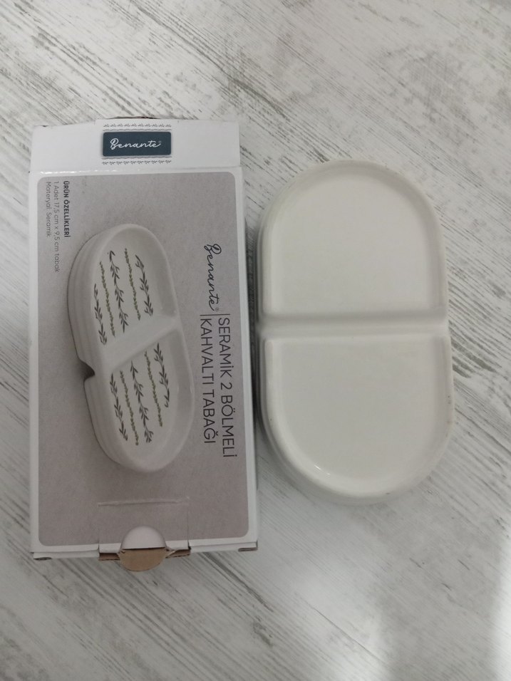 Seramik 2 Bölmeli Kahvaltı Tabağı Yeşil - Görsel 4