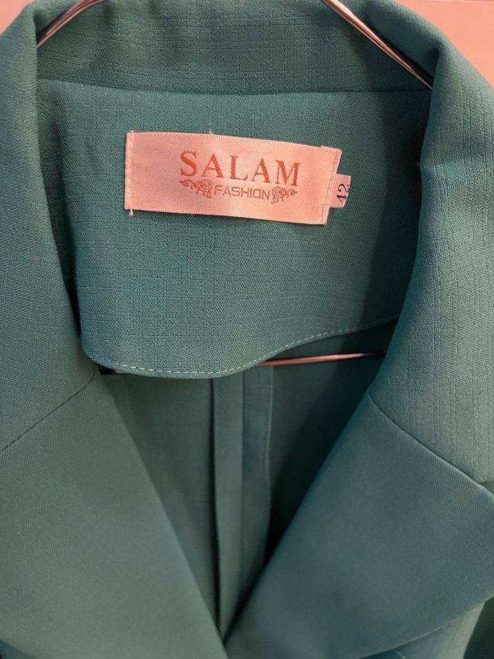 Turkuaz Kadın Kuşaklı Blazer Ceket - Görsel 2