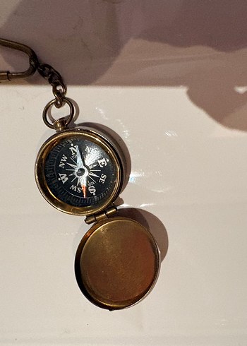 Pirinç Vintage Pusula anahtarlık - Görsel 2