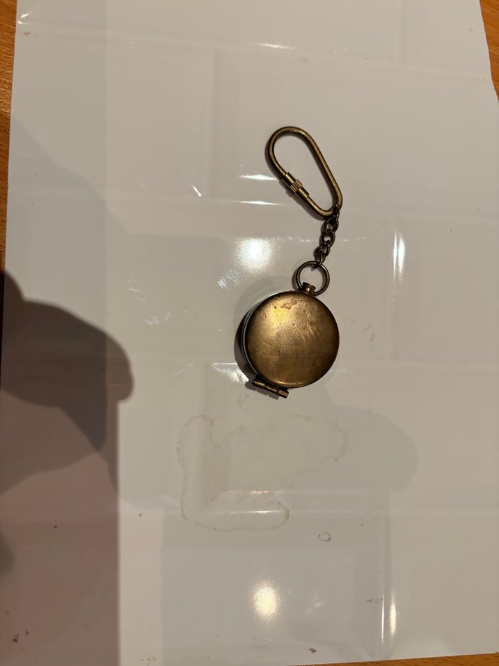 Pirinç Vintage Pusula anahtarlık - Görsel 5