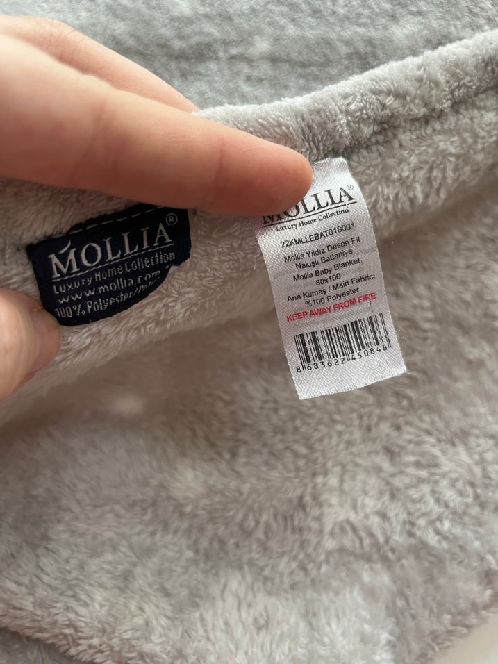 Gri Nakışlı Çocuk Battaniyesi - Görsel 3