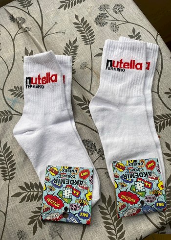 Diğer 2li Nutella Beyaz Corap Unisex
