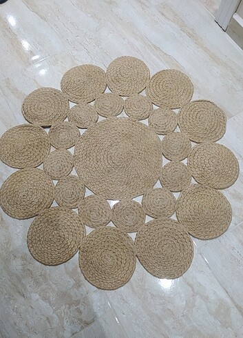  Beden kahverengi Renk Jüt halı hasır kilim 80*80