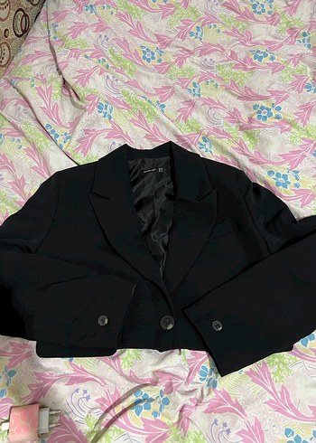 Düğmeli Siyah Kadın Blazer Ceket