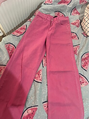 Pembe bol kot pantolon