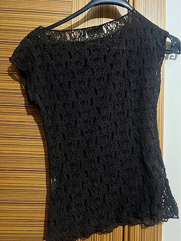 xs Beden kahverengi Renk Dantelli crop kahverengi