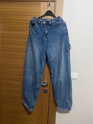 s Beden lacivert Renk Mom Jean bol kot pantolon