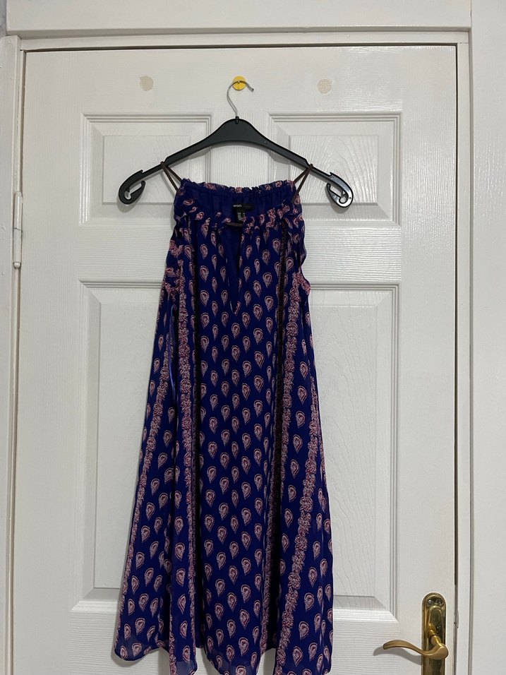 Düğmeli Mor Bohem Kadın Pareo Midi Boy - Görsel 2