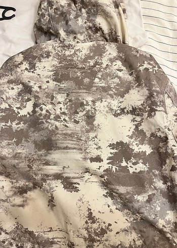 Bej Gri Bağcıklı Kapüşonlu Kadın Ceket - Görsel 5