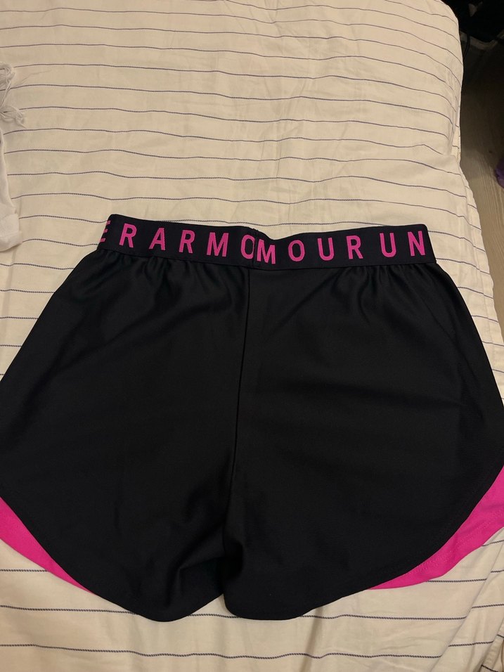 Spor için Siyah-Pembe Mini Şort - Görsel 4