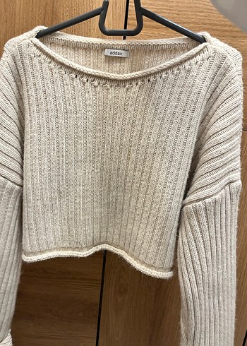 Bej Kadın Örgü Uzun Kollu Kazak - Görsel 4