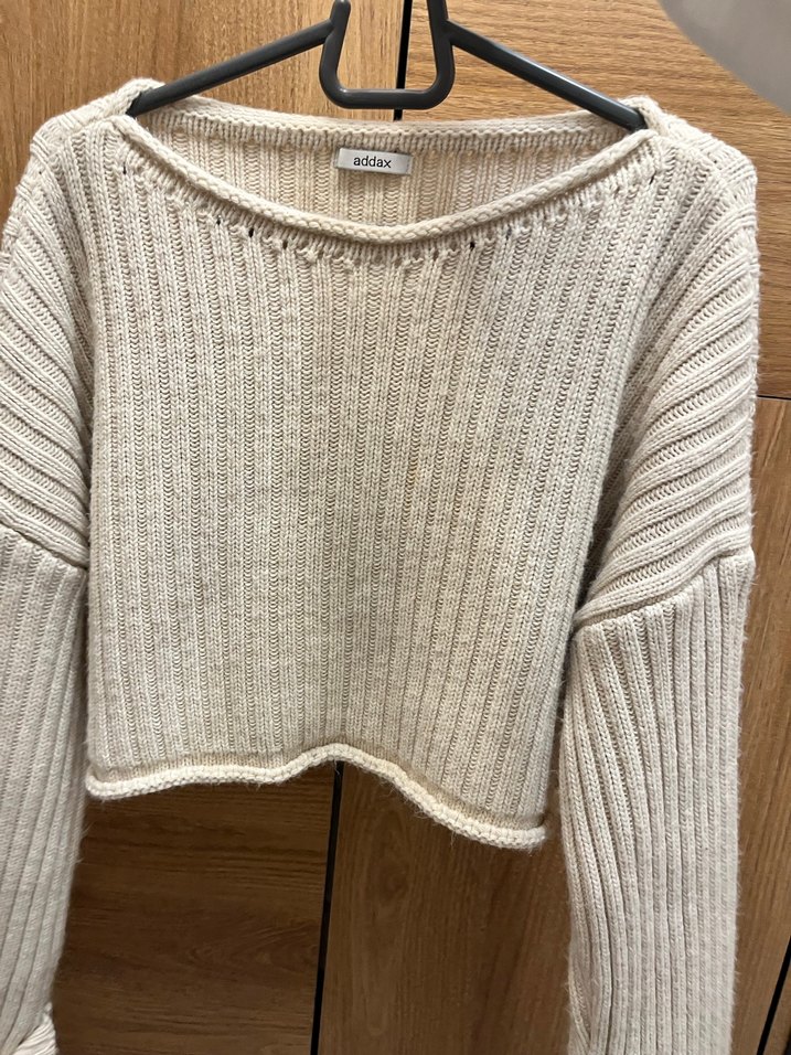 Bej Kadın Örgü Uzun Kollu Kazak - Görsel 4