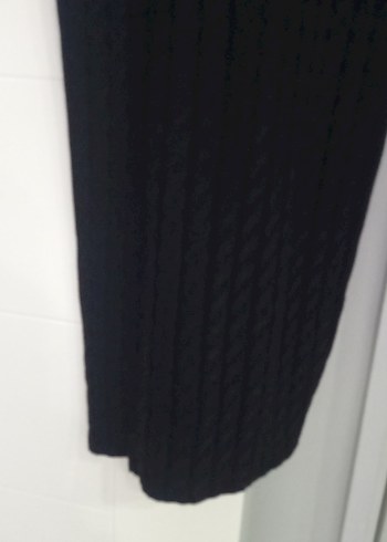 Kahverengi Yüksek Yaka Örgü Uzun Elbise - Görsel 5