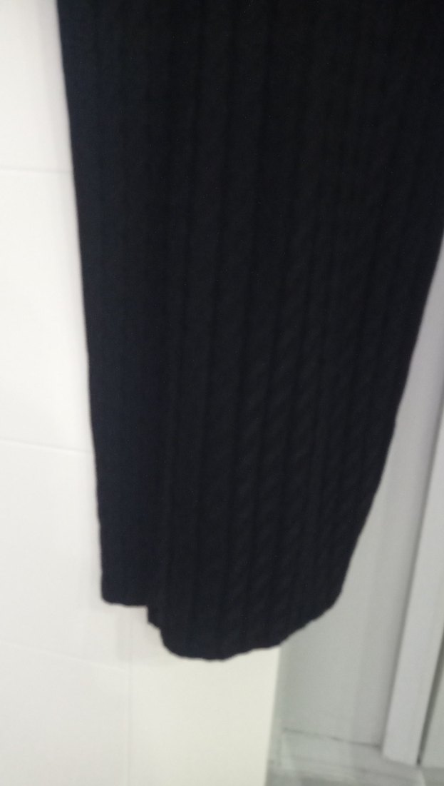 Kahverengi Yüksek Yaka Örgü Uzun Elbise - Görsel 5