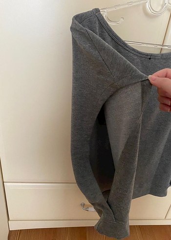 Gri Spor Tişörtü, Kısa Kollu, Rahat Kesim - Görsel 3