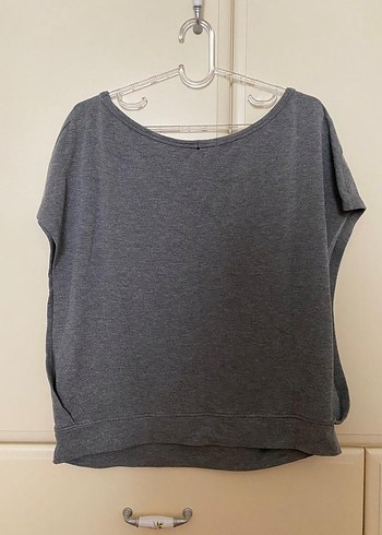 Gri Spor Tişörtü, Kısa Kollu, Rahat Kesim - Görsel 2