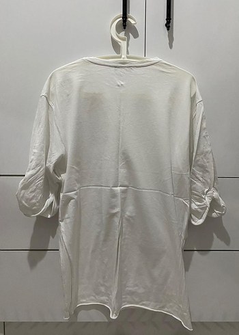 Beyaz Kısa Kollu Hamile Tişörtü - Görsel 2