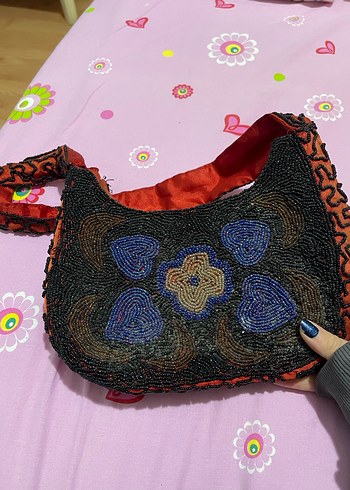 Boncuk İşlemeli Bohem Kadın Çanta - Görsel 2