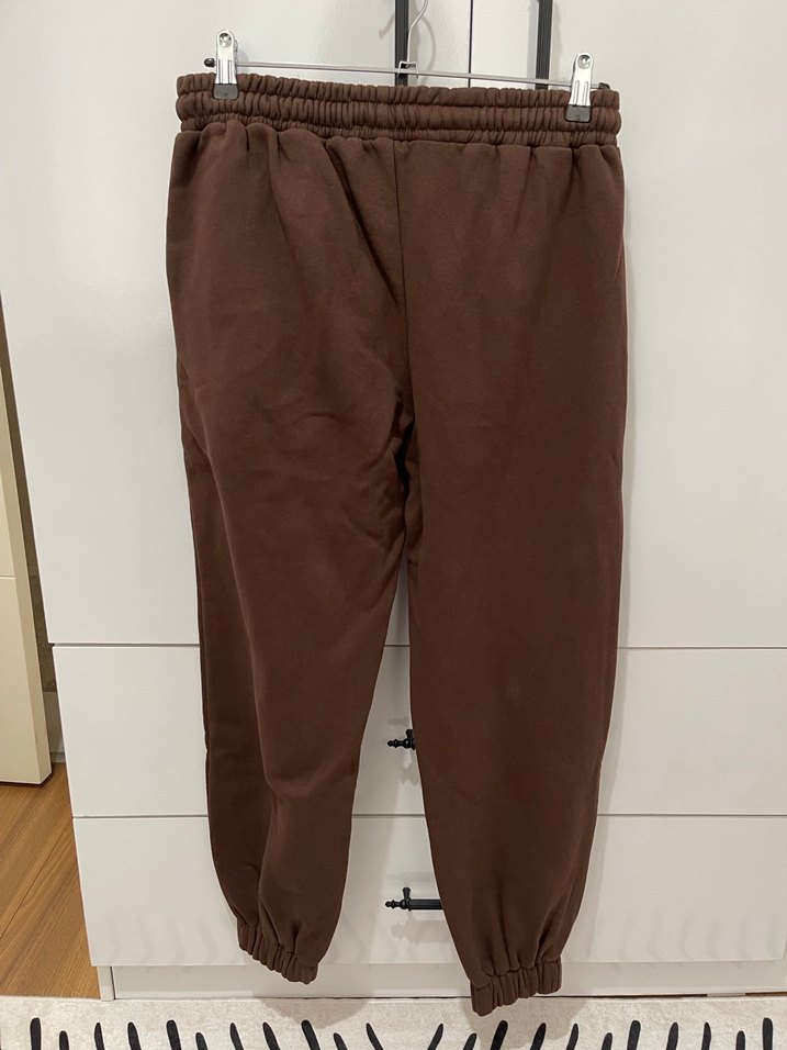 Kadın Kahverengi Rahat Pamuklu Eşofman Altı - Görsel 3