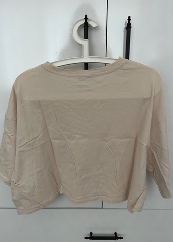 Bej Crop Kadın Tişört - Görsel 3