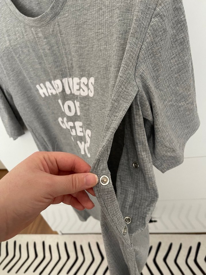 Penti Gri Baskılı Kadın Mini Gecelik - Görsel 2