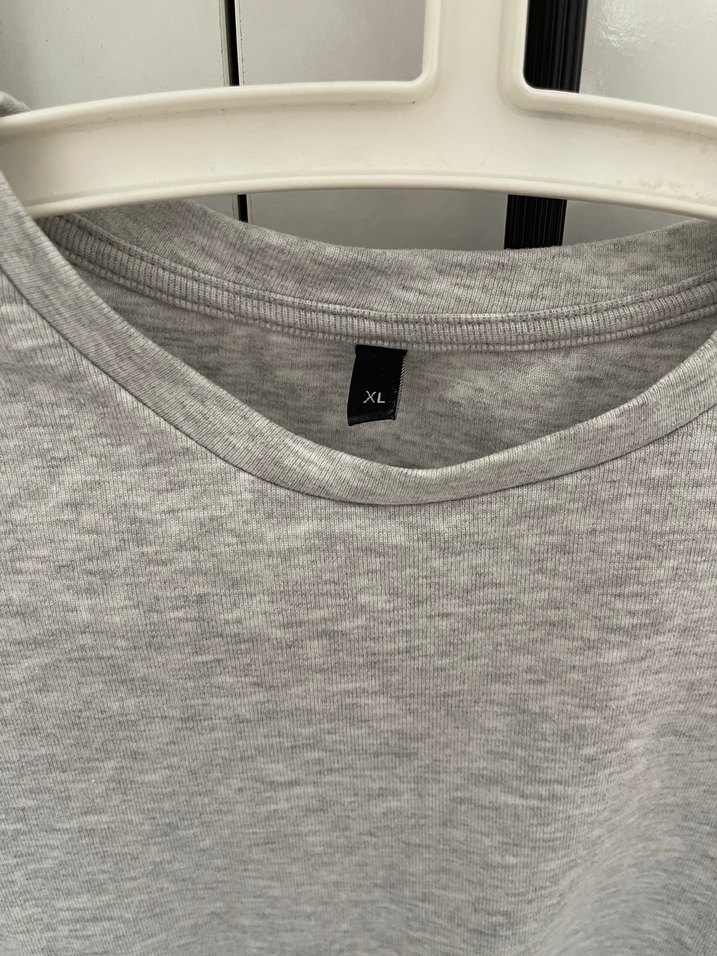 Gri Crop Top Kısa Tişört - Görsel 2