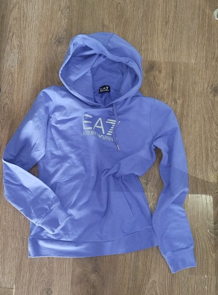 Mor EA7 Sweatshirt, Uzun Kollu, Dar Kesim - Görsel 3