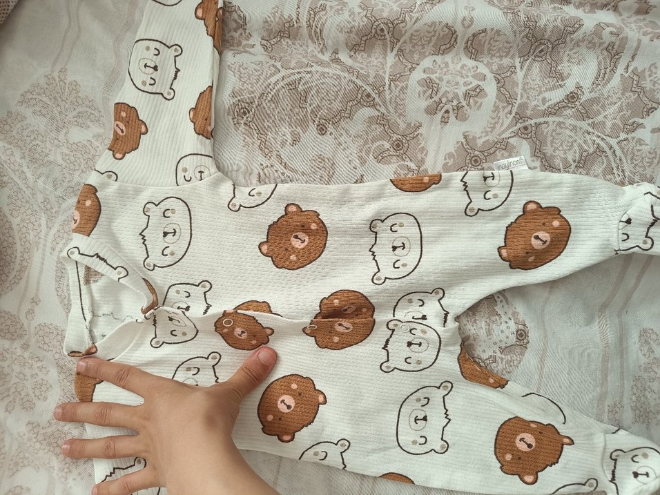 ayıcık Baskılı Örme Bebek Uyku Tulumu - Görsel 4