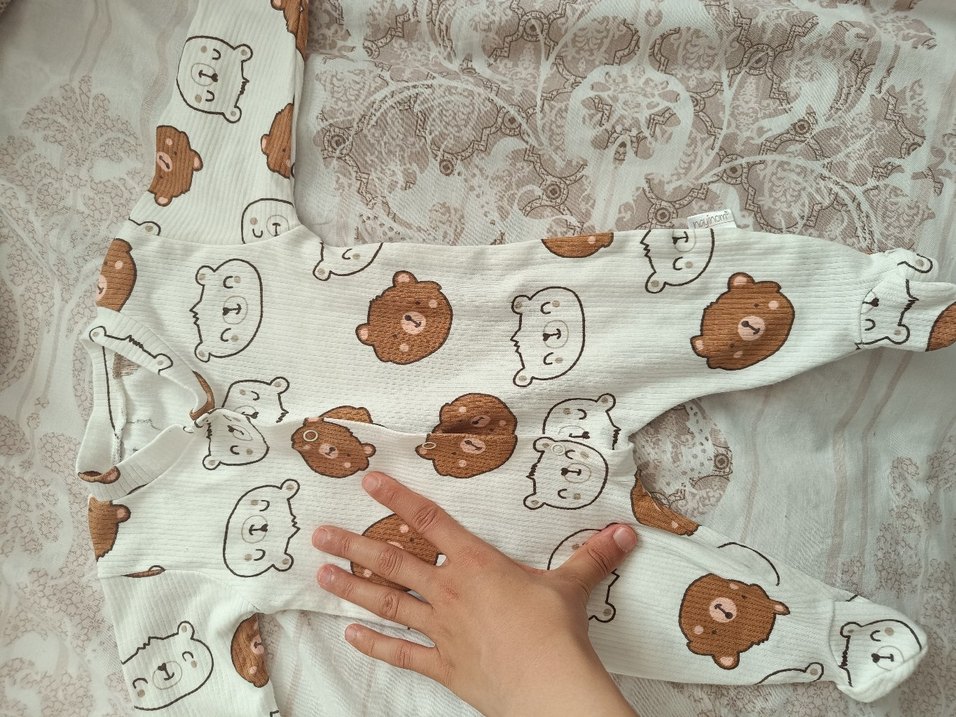 ayıcık Baskılı Örme Bebek Uyku Tulumu - Görsel 5