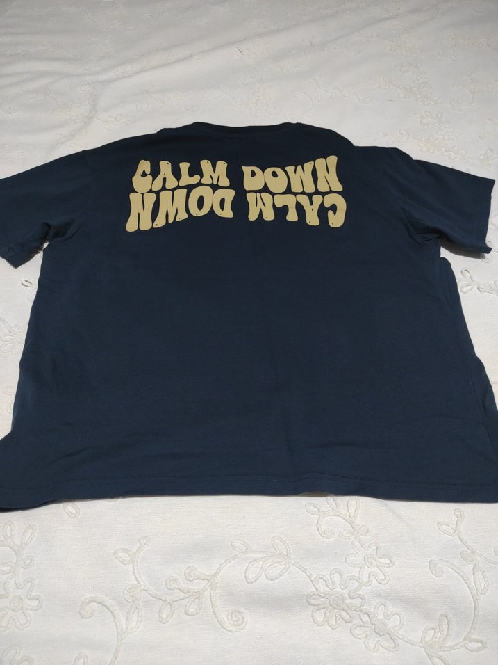 Lacivert Denim Baskılı Erkek Tişört - Görsel 2