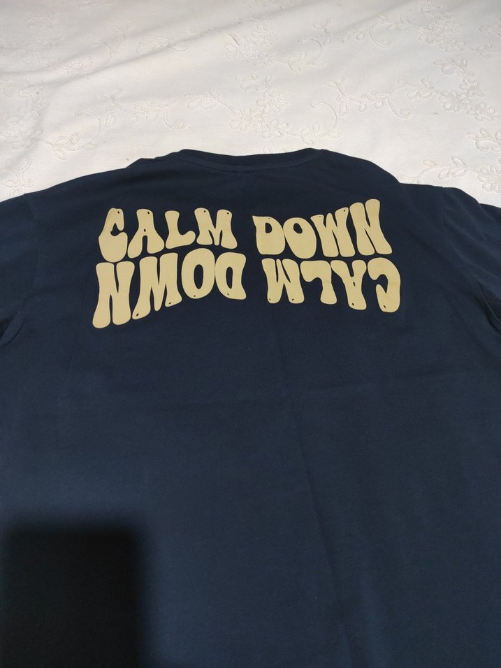 Lacivert Denim Baskılı Erkek Tişört - Görsel 3