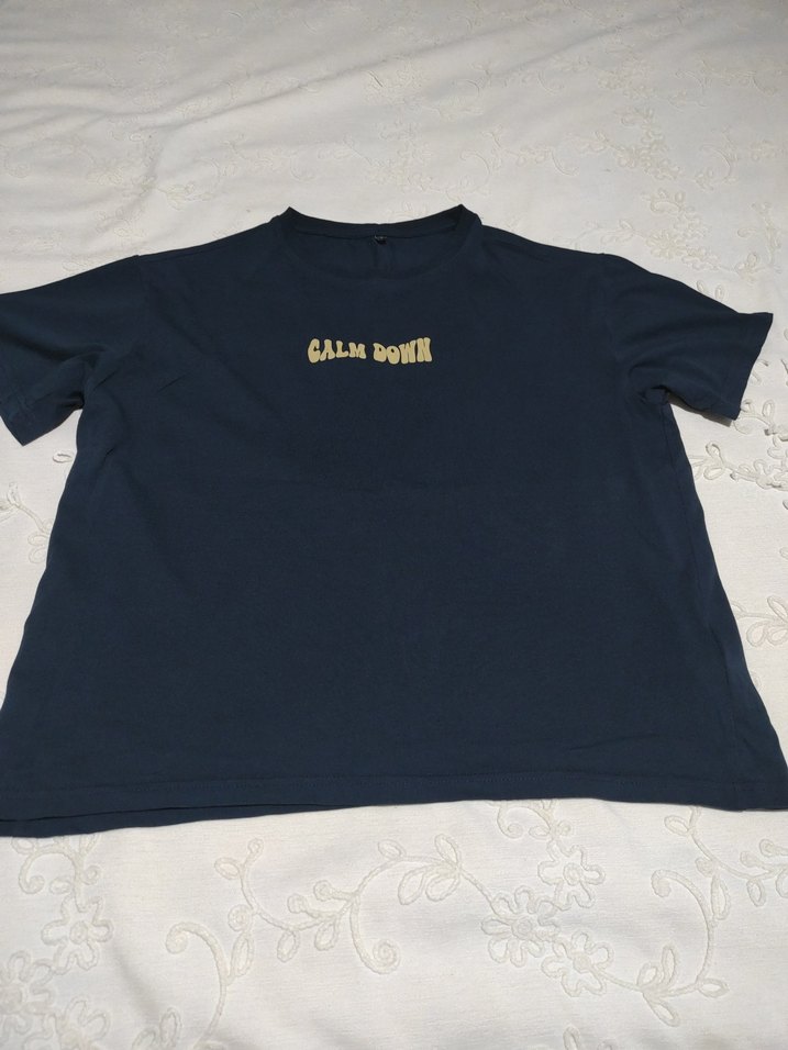 Lacivert Denim Baskılı Erkek Tişört - Görsel 4