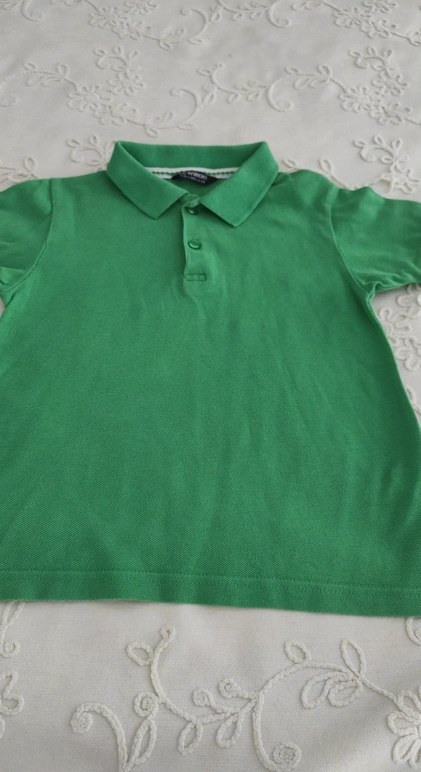 Erkek Çocuk Koyu Yeşil Kısa Kollu Polo Tişört - Görsel 2